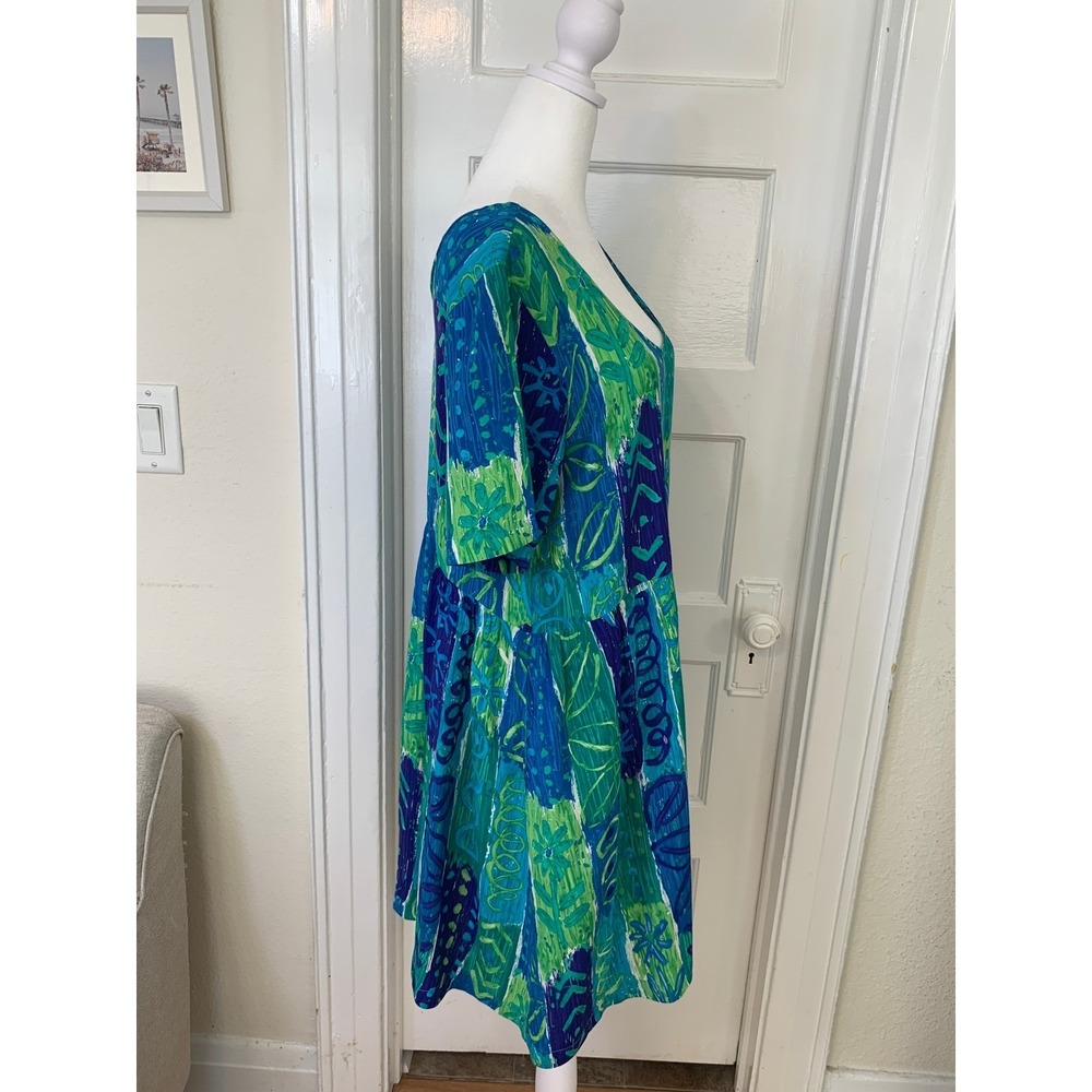 Vintage Big Hed Designs Beach House Dress Caribbean Hawaiian 90s Y2K / Size M - Picture 8 of 14